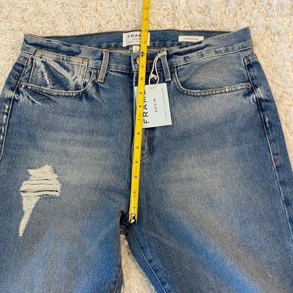 Frame Le Stevie Women's Crop Jeans. Distressed. Blue. Size 29. Streewear. Cute - Picture 12 of 13